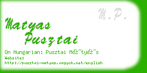 matyas pusztai business card